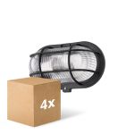 Flerpack 4x D'Lite Vägglampa Ecco Svart Oval | IP44 - Passande för 1x E27